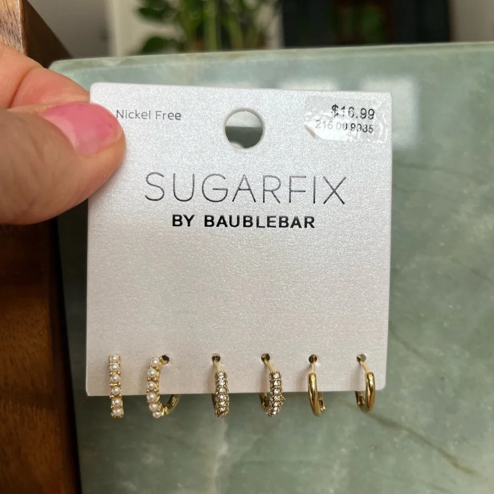 BaubleBar Sugarfix Earrings Set NWT - Picture 2 of 4